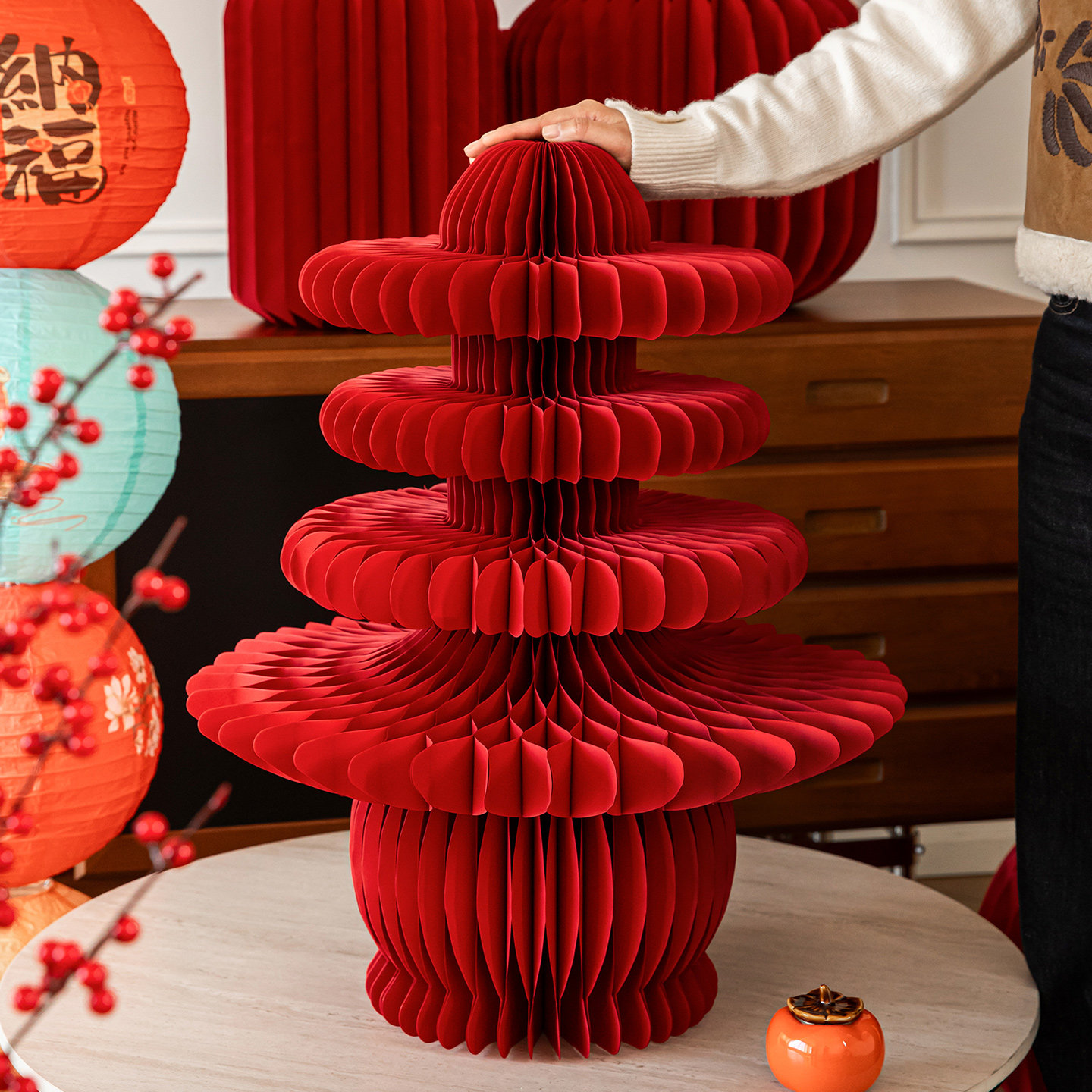 2026新年客厅大摆件红色蜂窝葫芦春节过年立体客厅玄关装饰品礼物,家居饰品,装饰摆件,淘宝优惠券,粉丝福利购,淘宝优惠卷