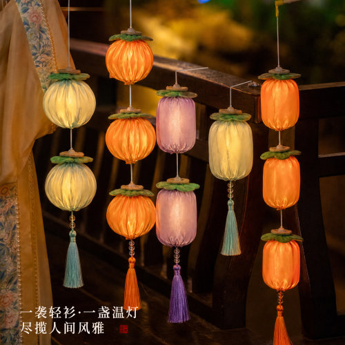 中秋节古风灯笼儿童手提花灯串灯