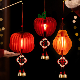春节新款手提元宵花灯2026马年新年过年新款发光灯笼儿童diy手工