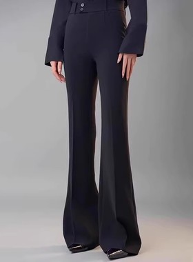 哥家女装显瘦微喇拖地裤春秋季新款舒适垂感通勤加长西装裤510021