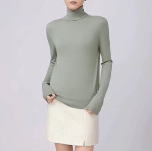 哥家商场同款2025冬新款轻熟上衣高领套头羊毛针织打底衫5399777