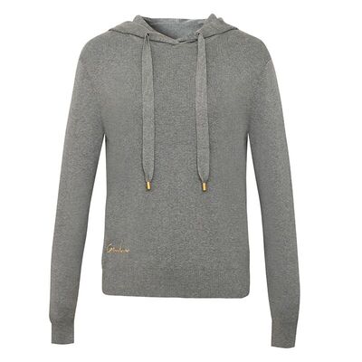 哥家商场同款新款深呼吸女秋简约纯色连帽卫衣棉针织上衣A300858