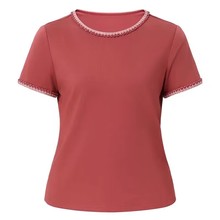 哥家商场专柜同款女装2025夏季新款小香风圆领短袖T恤女装530054