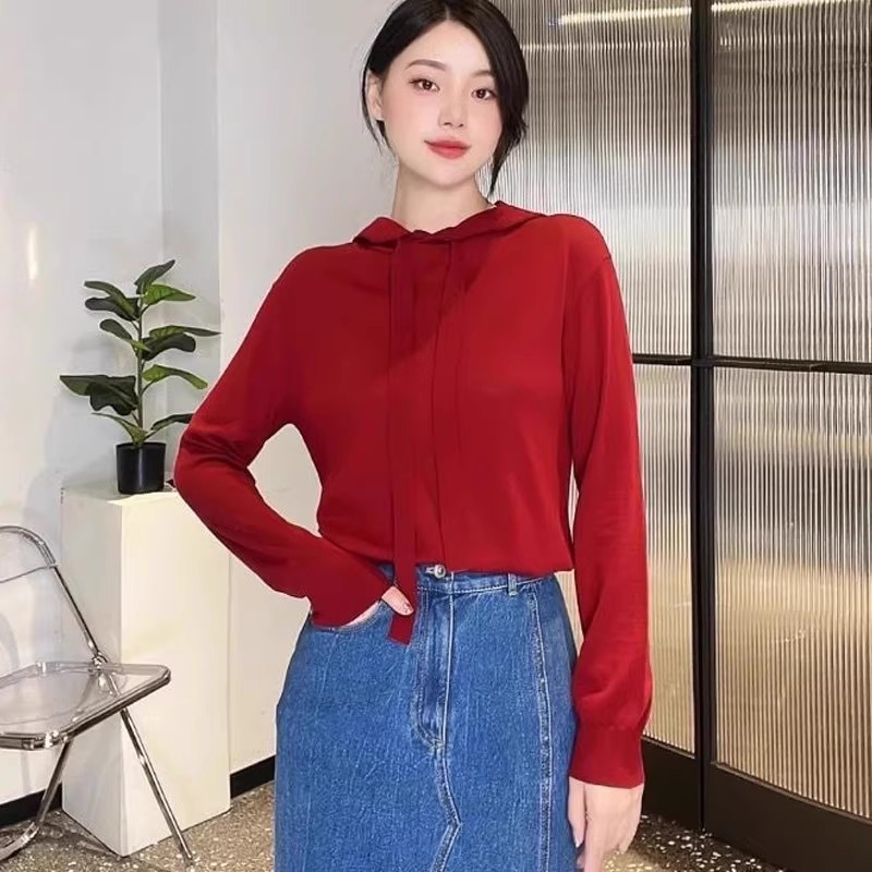 哥家商场同款2025秋季新款连帽卫衣羊绒针织衫T恤正品女装1399450