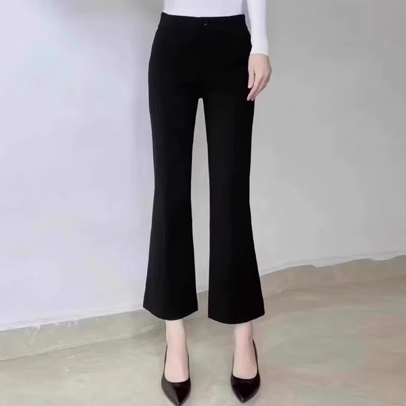 哥家商场同款2025秋冬款高腰休闲显瘦四面弹九分微喇裤女5100390