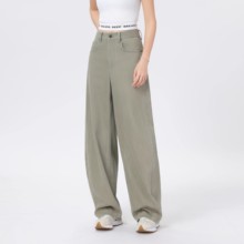 哥家商场同款2025新款休闲弯刀裤宽松扎花水洗牛仔裤女装510084