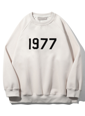 ESSENTIALS复线美式1977卫衣连帽圆领加绒植绒情侣男女大码宽松潮