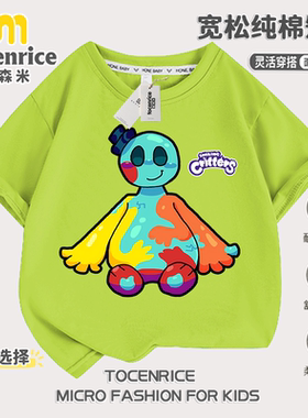 波比的游戏时间第四章多伊Doey男女印花童装T恤儿童新款短袖潮ins