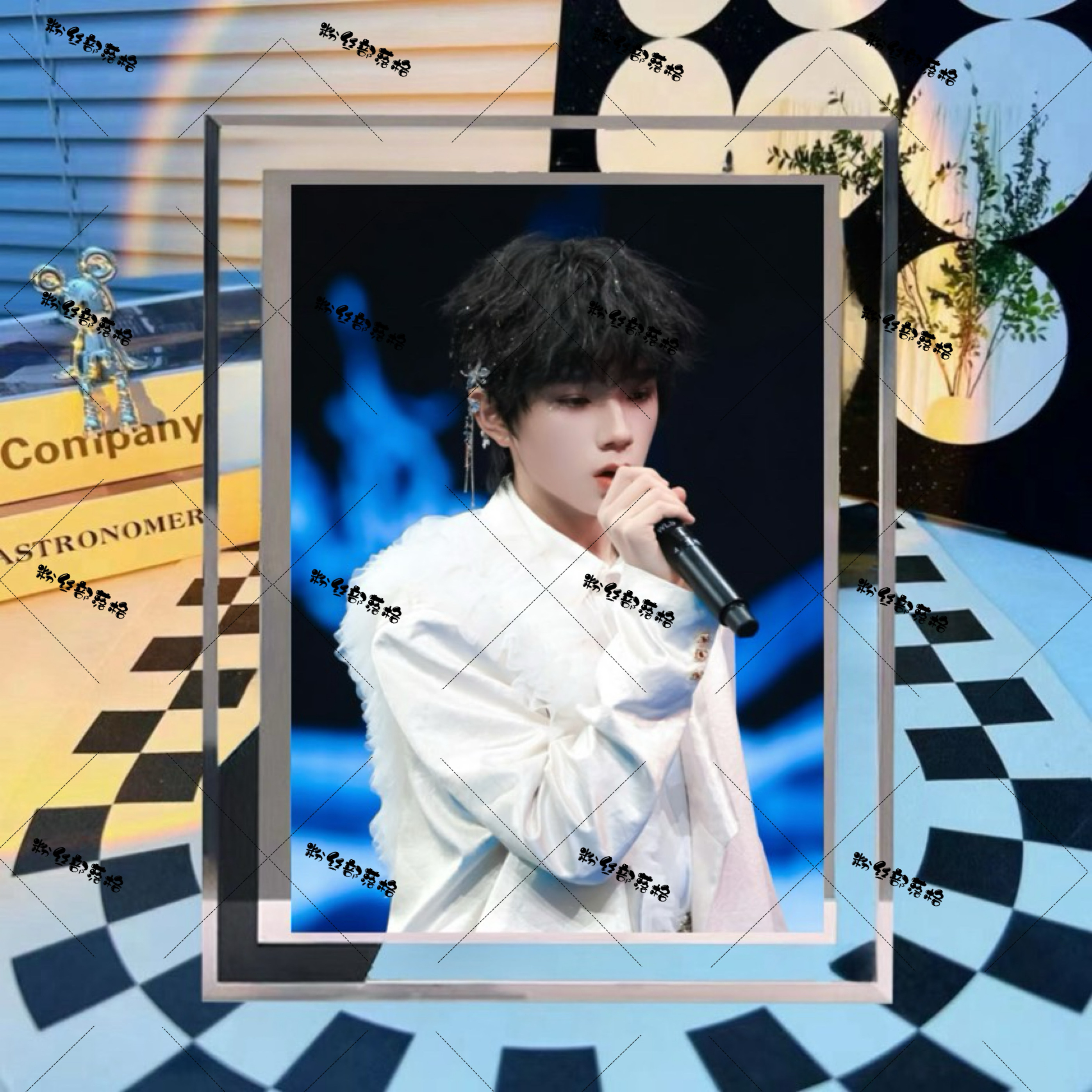 TF家族四代王橹杰水晶相框周边玻璃摆台创意摆件照片定制生日礼物