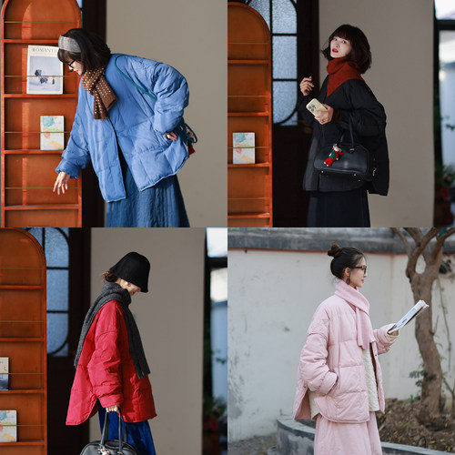 墨黛原品女装秋季新品圆领冬季新品纯色简约气质时尚羽绒服外套
