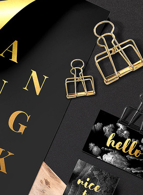 Boxingfriday 简约金属镂空长尾夹子 手帐 办公收纳票据夹燕尾夹