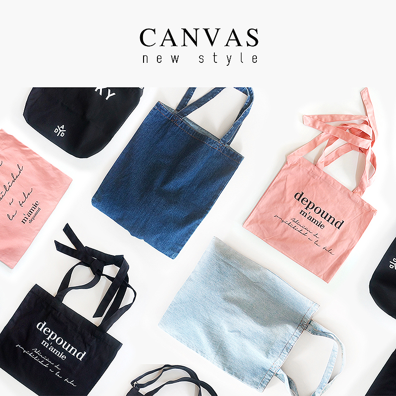 法式复古休闲帆布单肩包字母包