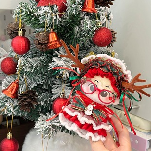 圣诞节娃衣10cm棉花娃衣雪人麋鹿圣诞节袜子帽子娃衣套装 饰道具 装