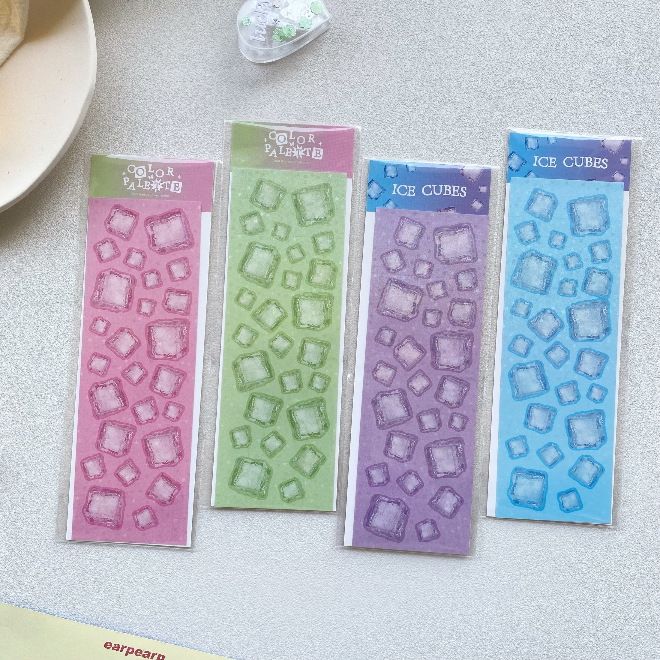韩国ins冰块咕卡贴纸夏日冰凉diy手帐装饰素材拍立得爱豆小卡贴画