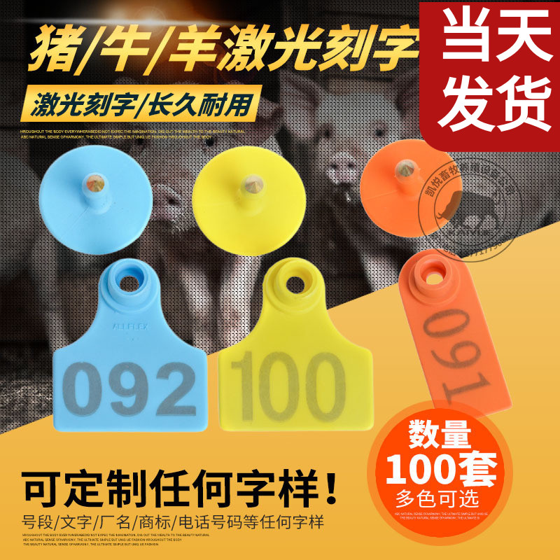 激光带字猪耳标牌猪识别号码