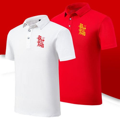 十一国庆我和我的祖国翻领爱国t恤男款短袖polo衫定制班服演出服