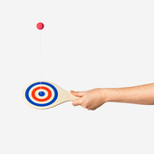 创意木制儿童手眼协调木板弹力技巧球拍抛接球减压传统互动玩具