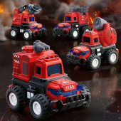 仿真惯性按压前进消防车喷水车云梯车模型儿童玩具礼物