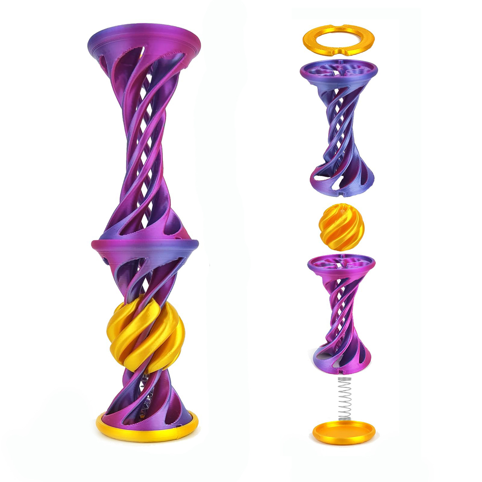 创意3D打印螺旋弹簧跳跳球弹跳球桌面减压解压大人儿童玩具礼物