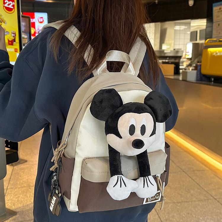 新款米奇书包小学生颜值可爱卡通背包时尚双肩包百搭大容量研学包
