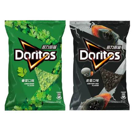 台湾代购多力多滋玉米片台湾限定皮蛋口味香菜薯片休闲零食