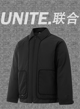 李宁CF溯短款短羽绒服男士翻领宽松秋冬季加厚保暖鸭绒男式运动服