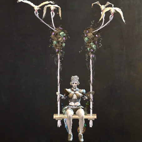 激战2温馨花园秋千椅滑翔翼套装商城道具黑狮宝石含wegame