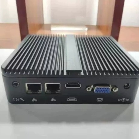 英特尔J4125双网口迷你电脑工控机Win10家用办公DIY一体机J1900