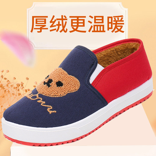 老北京布鞋女鞋加绒保暖防滑平底