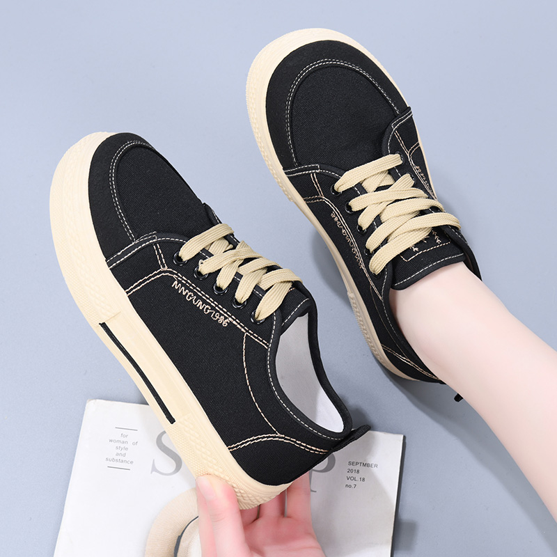 帆布鞋女2025新款春秋潮流百搭女鞋爆款透气板鞋女款春季休闲鞋子