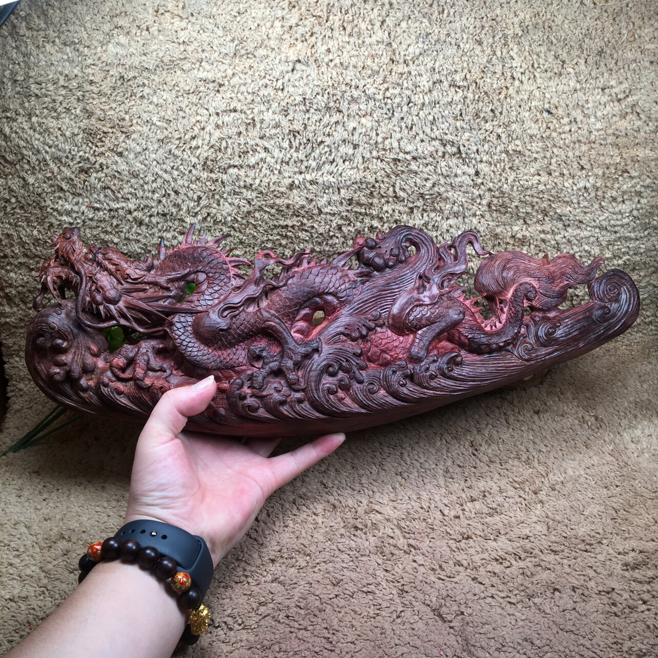 一物一拍正宗海南黄花梨老料紫油梨办公室祥龙摆件男文玩收藏送礼