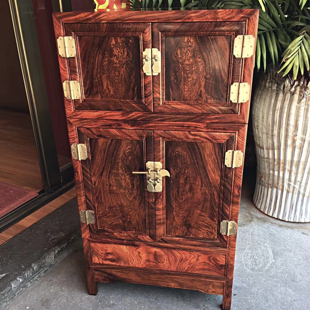 一物一图正宗海南黄花梨老料油梨婚嫁收纳柜摆件实木独板文玩收藏