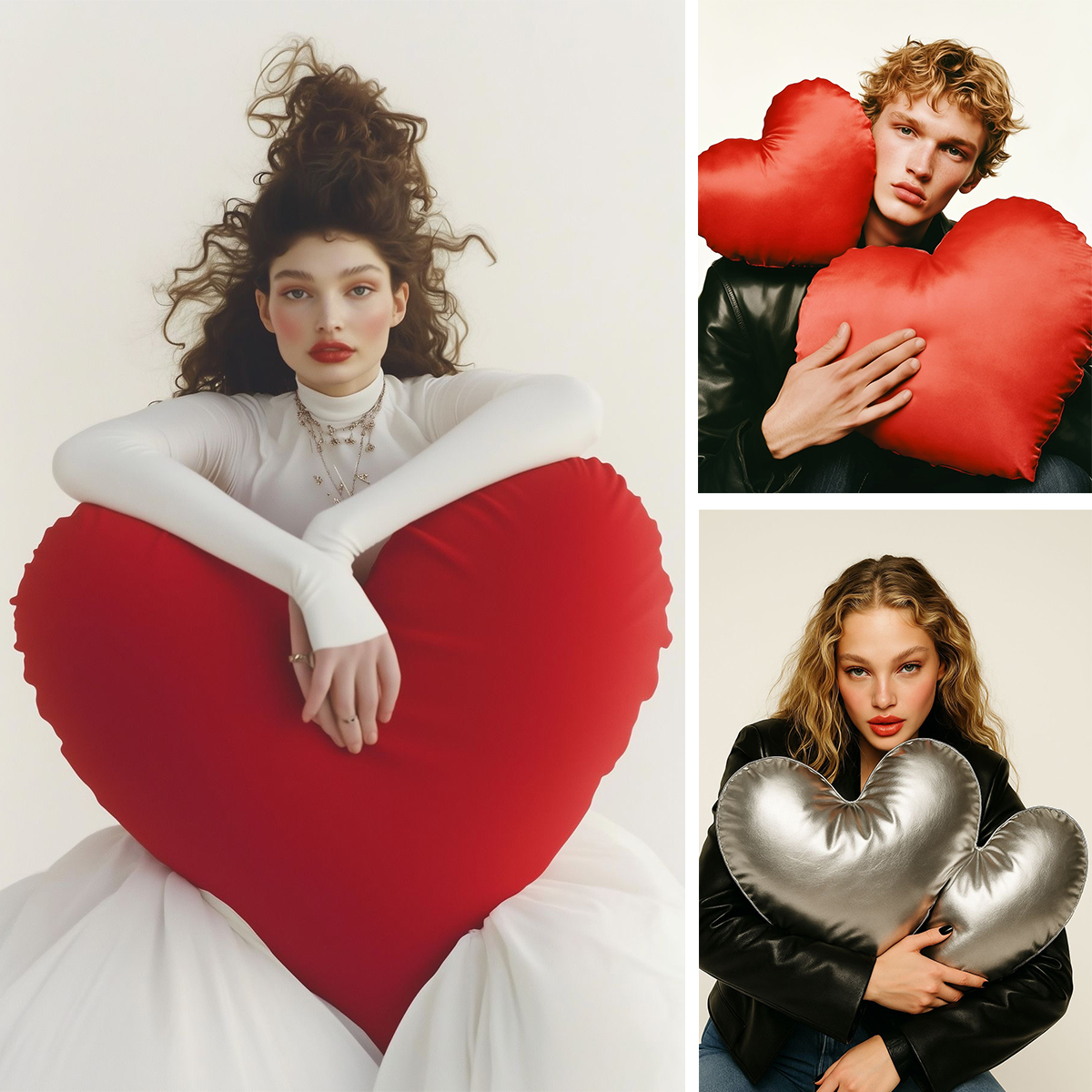 圣诞节日情侣道具写真婚纱摄影拍照道具红色爱心抱枕摆件网红装饰