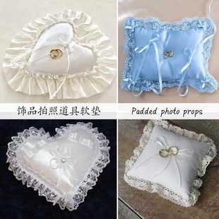 法式轻奢饰品拍摄心形软垫首饰珠宝静物托盘展示背景布置陈列道具