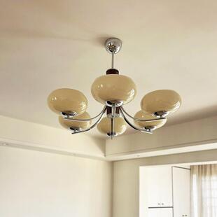 南粤照明中古包豪斯客厅吊灯法式卧室奶油风复古实木餐厅书房吊灯