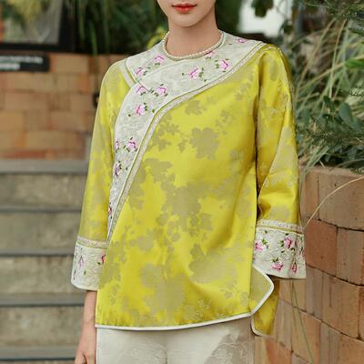 新中式改良汉服唐装刺绣宽松上衣