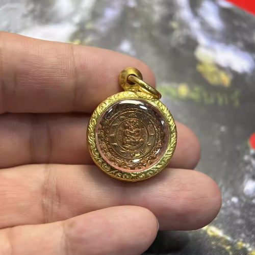 阿赞初2550照妖镜镜泽镀金蜘蛛纹