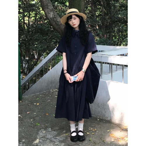宽松慵懒风显瘦百搭衬衫裙