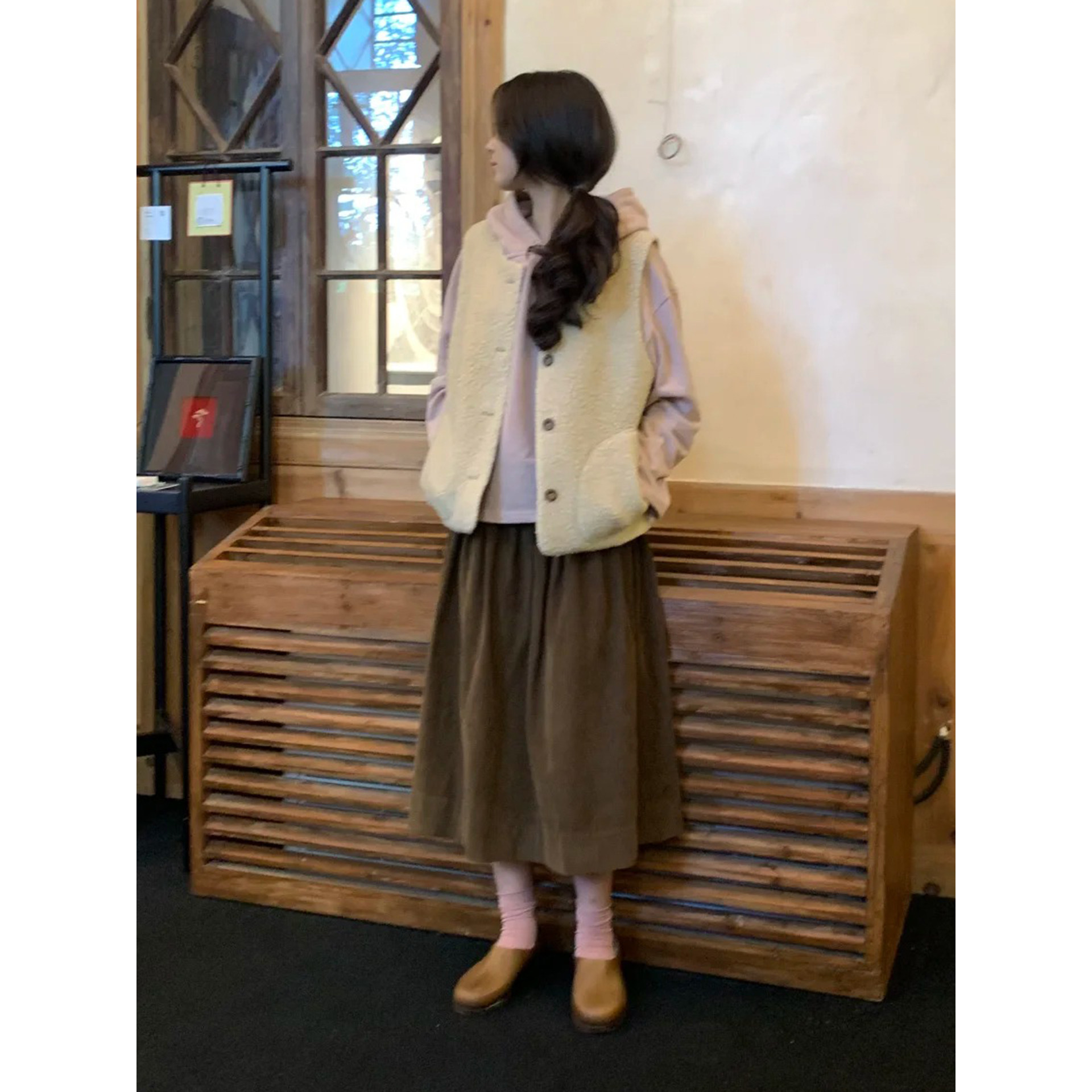 自制日系学院风咖色灯芯绒半身裙女秋冬复古高级感文艺加厚中长裙,女装/女士精品,半身裙,淘宝优惠券,粉丝福利购,淘宝优惠卷