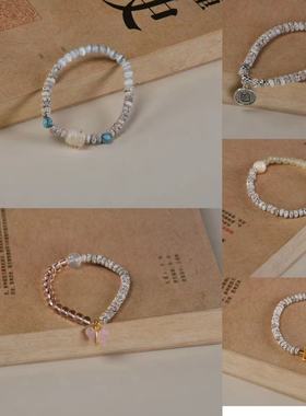 星月菩提片珠手串手链DIY配蝴蝶小花福字 森系女佛珠念珠文玩批发