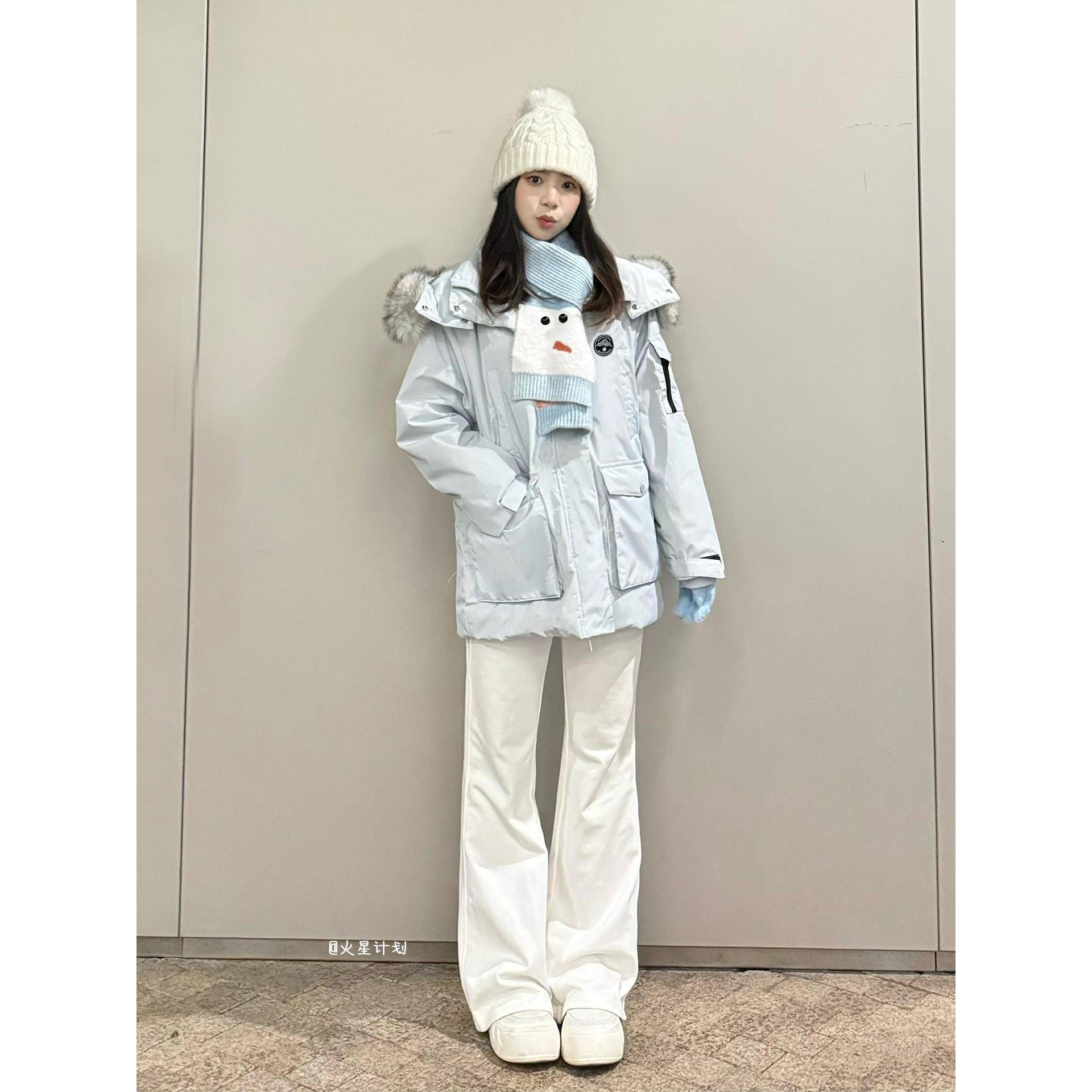 2025新款韩系超好看派克服女冬装加绒加厚大毛领工装棉服外套棉衣