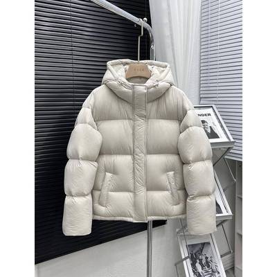 羽绒服女短款2025冬季新款连帽小个子连帽90白鸭绒泡芙面包服外套