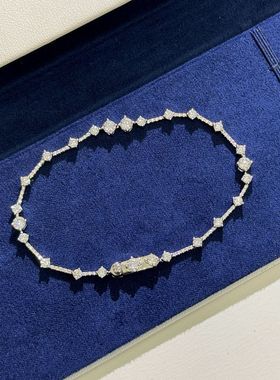 S925纯银 单钻排钻手链简约小号单排钻大小钻轻奢百搭高级感手链