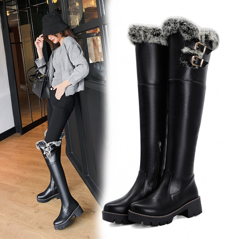 2025冬季新款雪地靴女过膝长靴加厚加绒高跟粗跟高筒棉鞋40大码43,女鞋,时尚雪地靴,淘宝优惠券,粉丝福利购,淘宝优惠卷