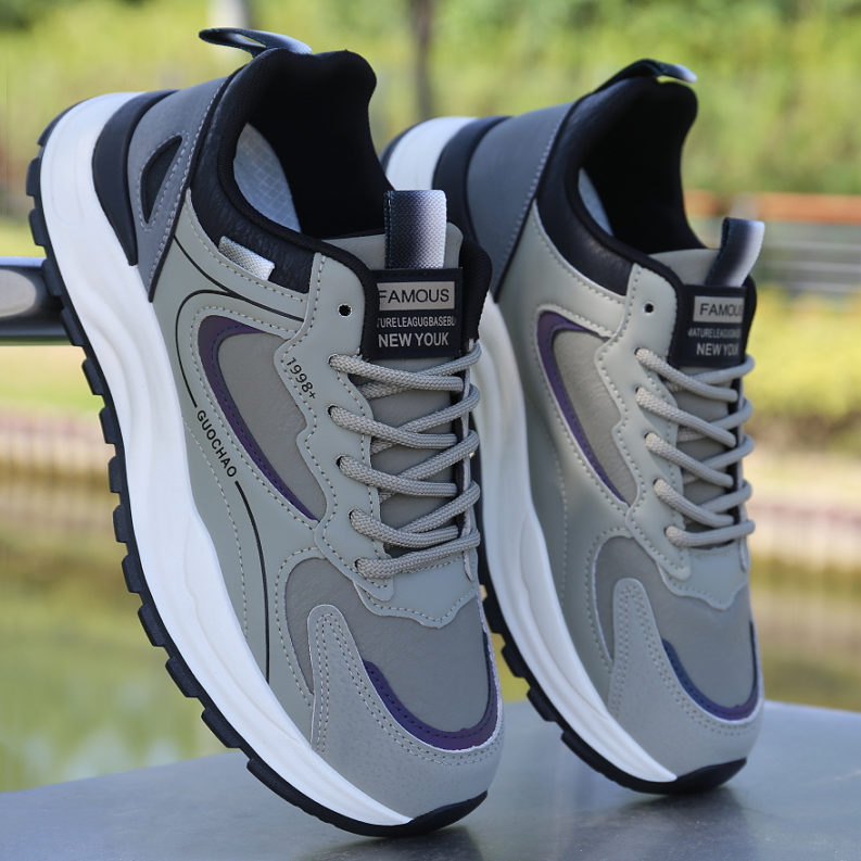 鞋子男秋季百搭潮鞋防水皮面运动鞋学生防滑耐磨休闲软底跑步鞋子,流行男鞋,时尚休闲鞋,淘宝优惠券,粉丝福利购,淘宝优惠卷