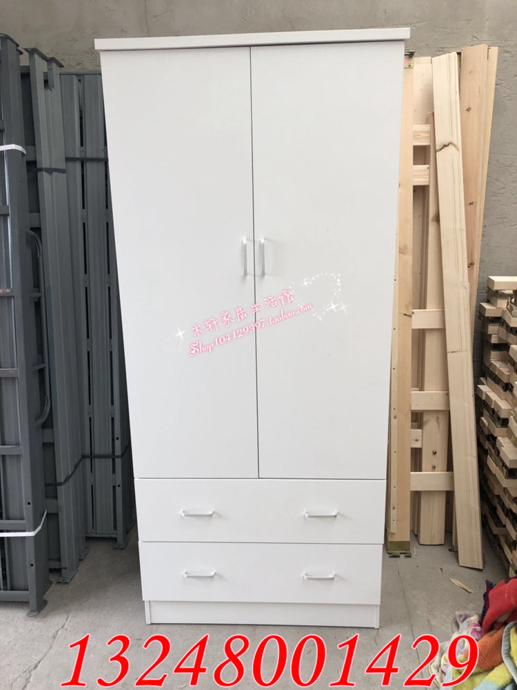 整体白色两门衣柜特价出