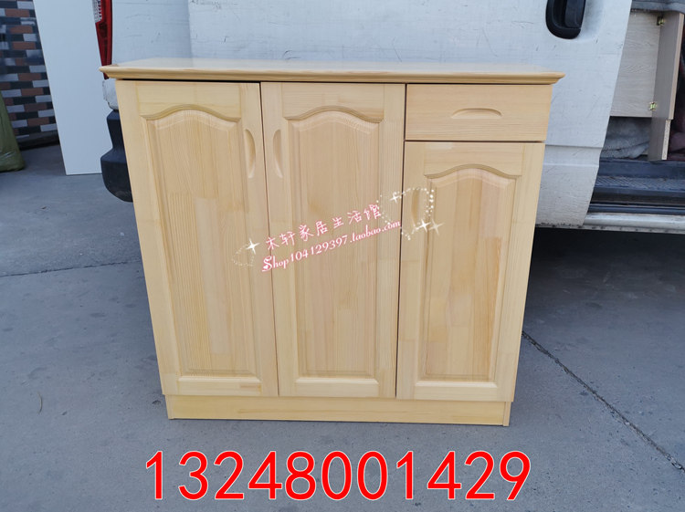 新款特价无结巴松木鞋柜 三开门鞋柜 实木鞋柜 鞋箱环保