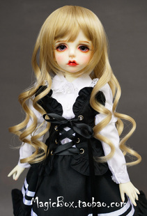 bjd假发 3分sd娃娃卷头发日常假毛高温丝长卷发1/4