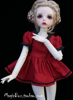 6分4分3分BJD SD娃娃 衣服娃衣暗红色女仆洋装 1/6，1/4，1/3