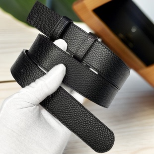 头层牛皮无头皮带真皮不带扣男士打孔腰带适用古驰菲拉替换3.4cm